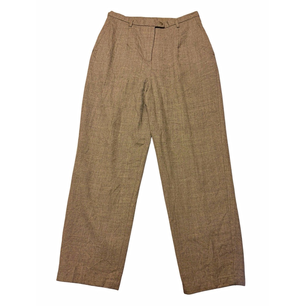 Pendleton Women's Sz 12 Gray Wool Pleated Dress Pants Lined Pockets High Rise